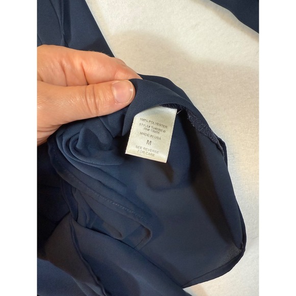 West Kei Women's Blue Long Sleeve Tie Front Blouse Top - Picture 4 of 4